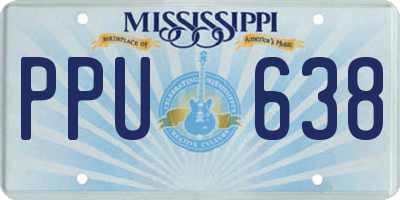 MS license plate PPU638