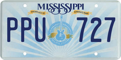 MS license plate PPU727