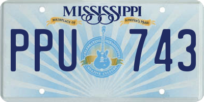 MS license plate PPU743