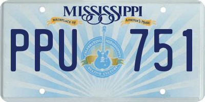 MS license plate PPU751