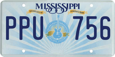 MS license plate PPU756