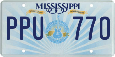 MS license plate PPU770