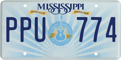 MS license plate PPU774