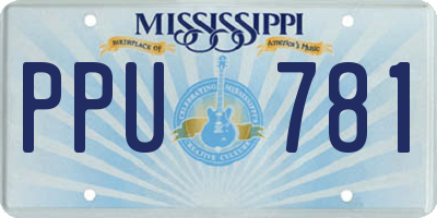 MS license plate PPU781