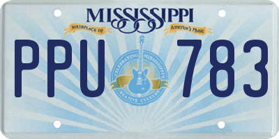 MS license plate PPU783