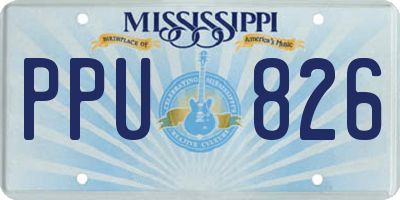 MS license plate PPU826