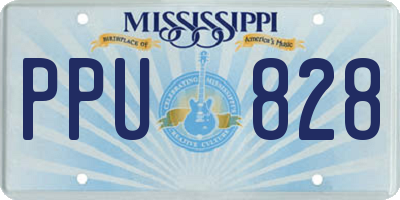 MS license plate PPU828