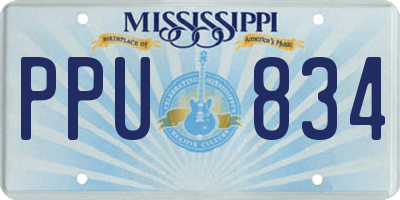 MS license plate PPU834