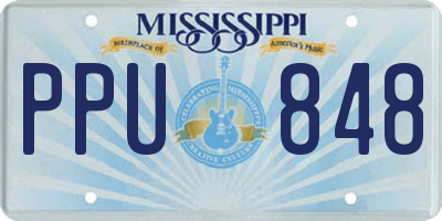 MS license plate PPU848