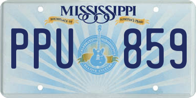 MS license plate PPU859