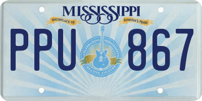 MS license plate PPU867