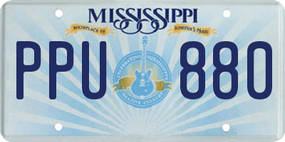 MS license plate PPU880