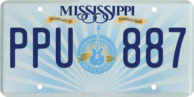 MS license plate PPU887