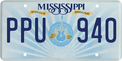 MS license plate PPU940