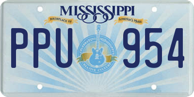 MS license plate PPU954