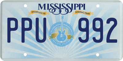 MS license plate PPU992