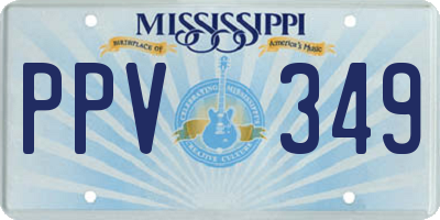 MS license plate PPV349