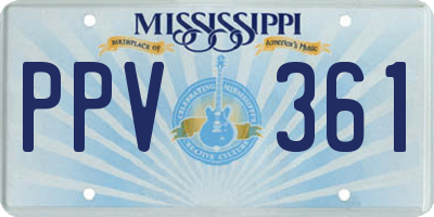 MS license plate PPV361