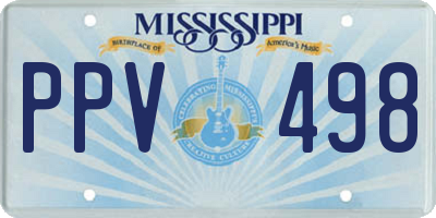 MS license plate PPV498