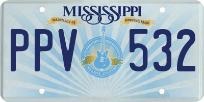 MS license plate PPV532