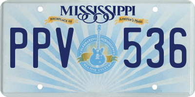 MS license plate PPV536