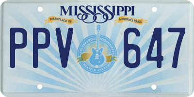 MS license plate PPV647