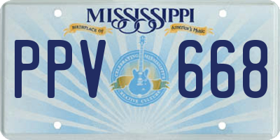 MS license plate PPV668