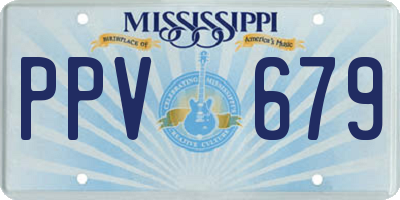 MS license plate PPV679