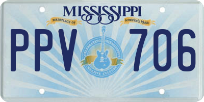 MS license plate PPV706