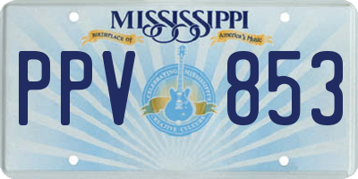 MS license plate PPV853