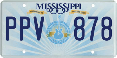 MS license plate PPV878