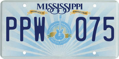 MS license plate PPW075