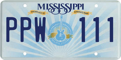 MS license plate PPW111