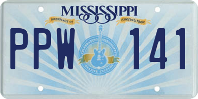 MS license plate PPW141