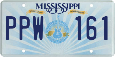 MS license plate PPW161