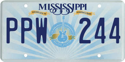 MS license plate PPW244