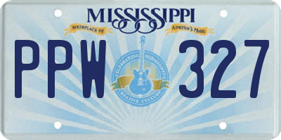 MS license plate PPW327