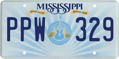 MS license plate PPW329