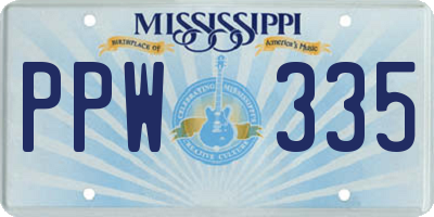 MS license plate PPW335