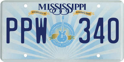 MS license plate PPW340