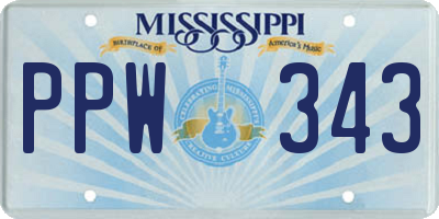 MS license plate PPW343