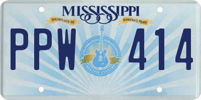 MS license plate PPW414