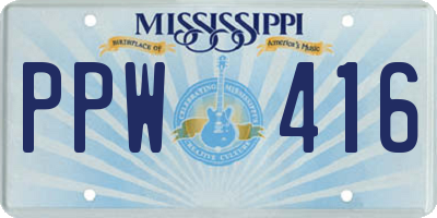 MS license plate PPW416