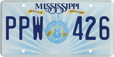 MS license plate PPW426