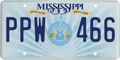 MS license plate PPW466