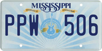 MS license plate PPW506