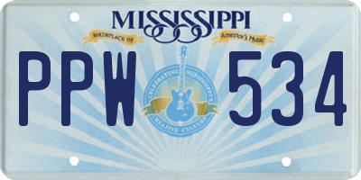 MS license plate PPW534
