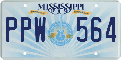 MS license plate PPW564