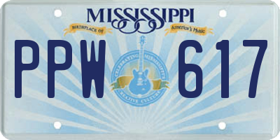MS license plate PPW617