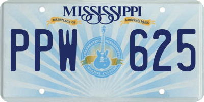 MS license plate PPW625